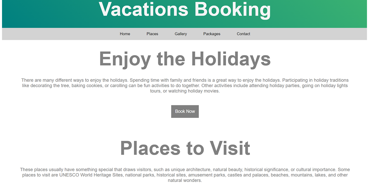 Vacations-Booking