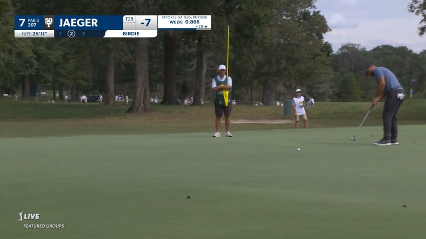 Stephan Jaeger holes 25-footer for birdie at Sanderson Farms