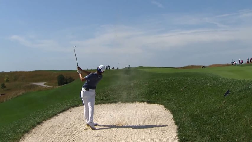 Kaito Onishi spins it from the fairway bunker to set up birdie at Korn Ferry Tour Champ