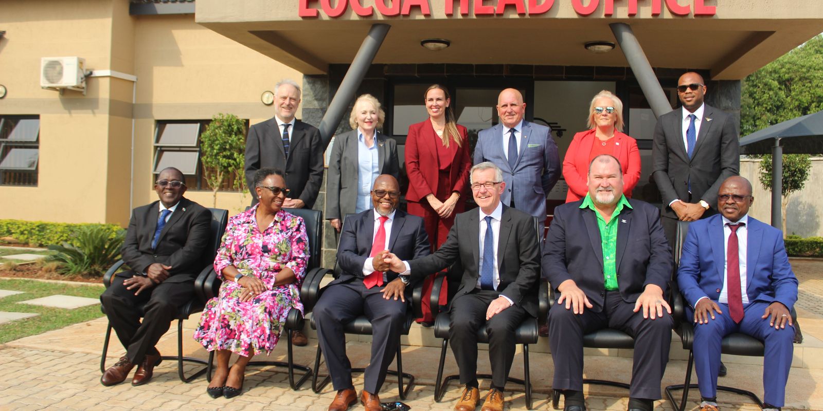 CGF Executive Board Meeting - Eswatini Sept 2024: The Executive Board outside the Eswatini CGA office