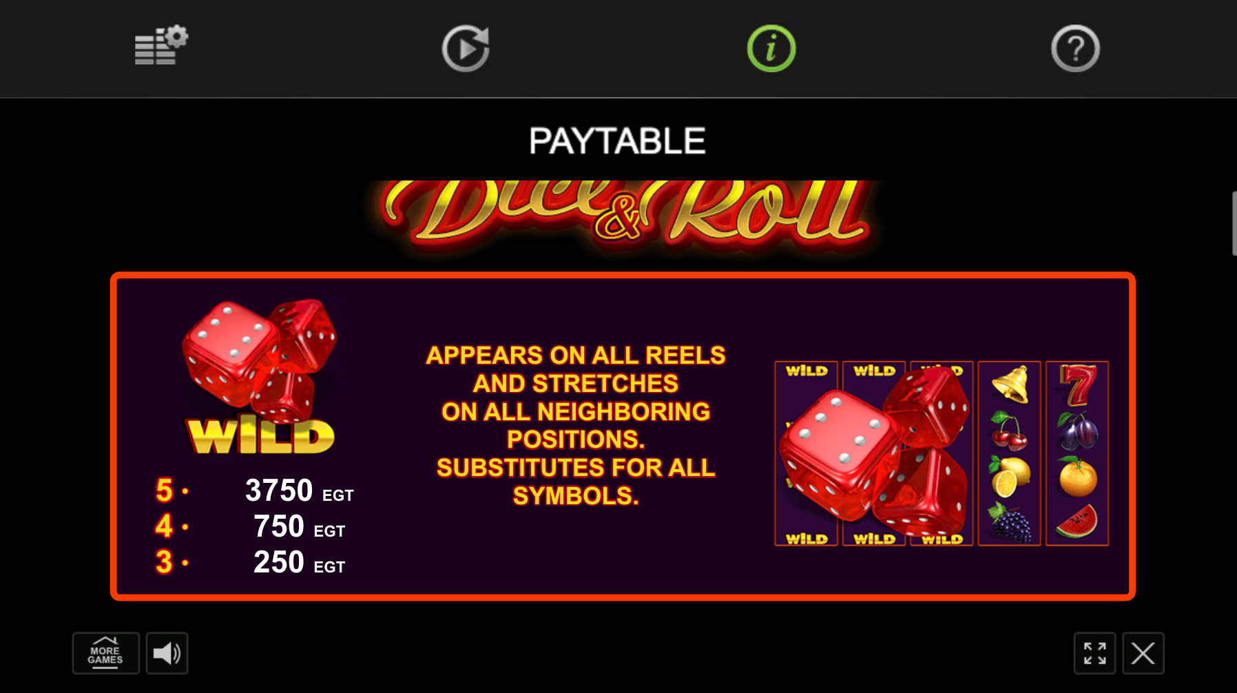 More Dice&Roll Slot Win