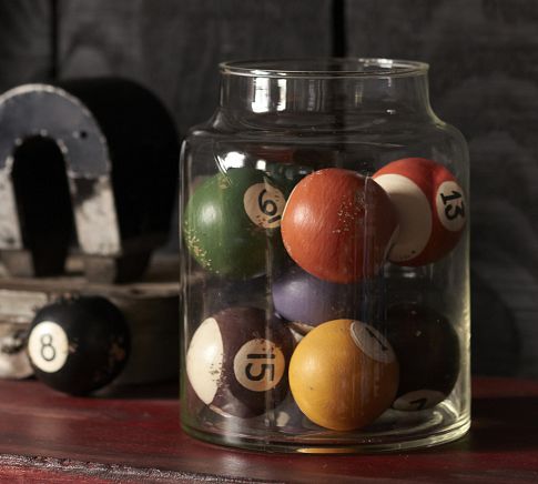 vase filler ideas - vintage pool balls