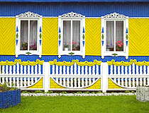 Colorful village house in Smolensk Oblast