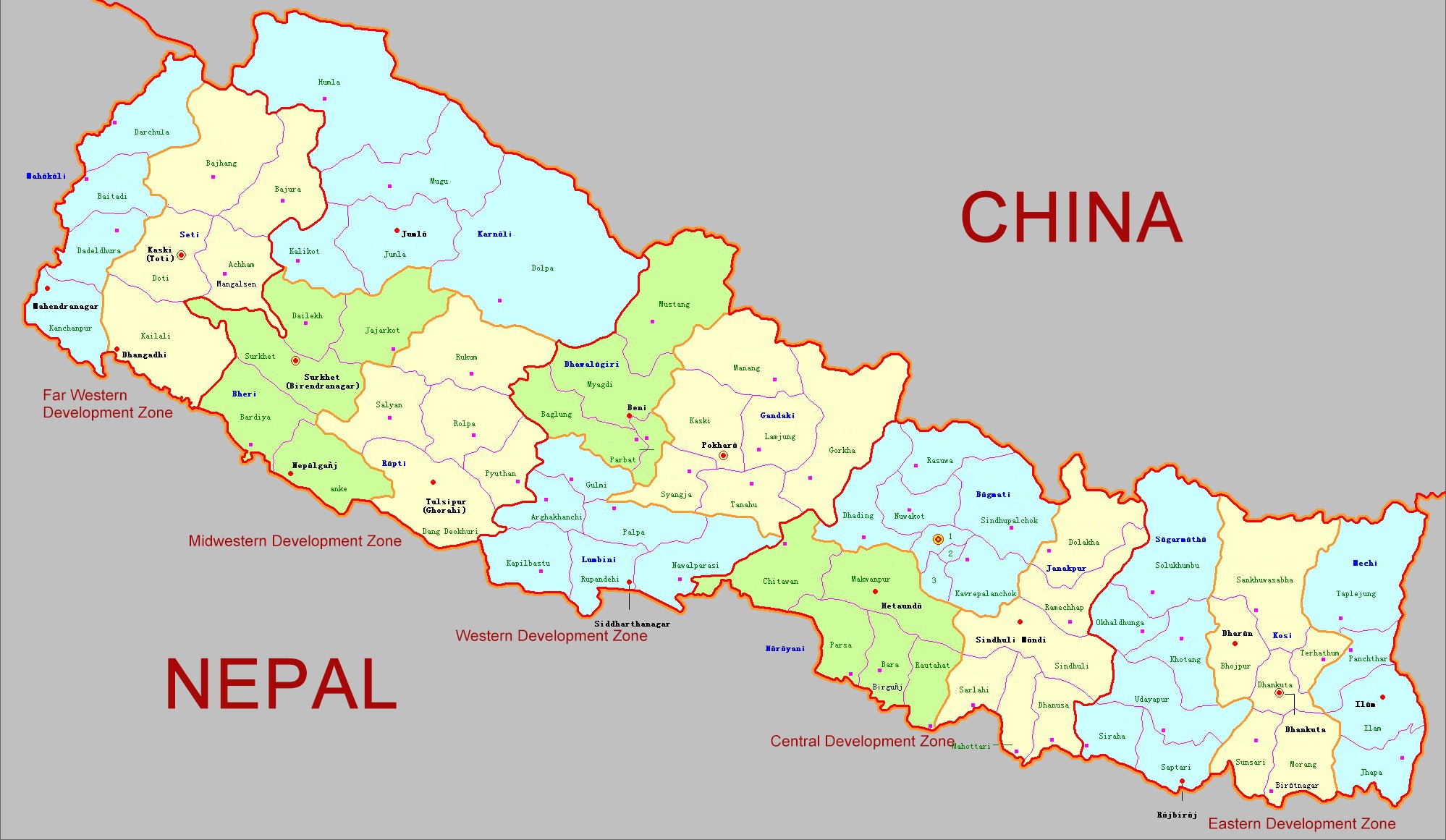 Nepal Detailed Political Map Of Nepal Ezilon Maps | Images and Photos ...