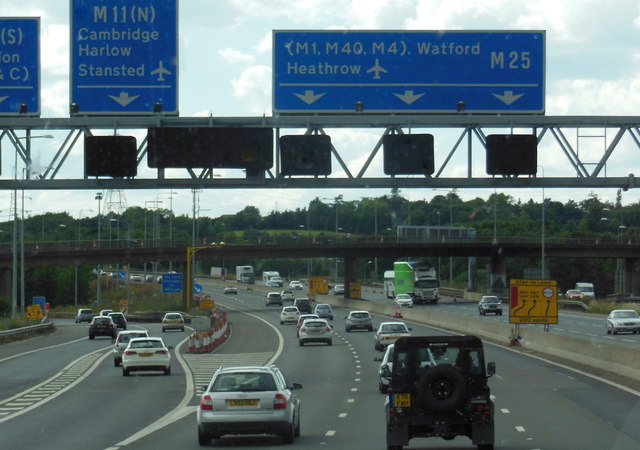 M25 at junction 27 the M11