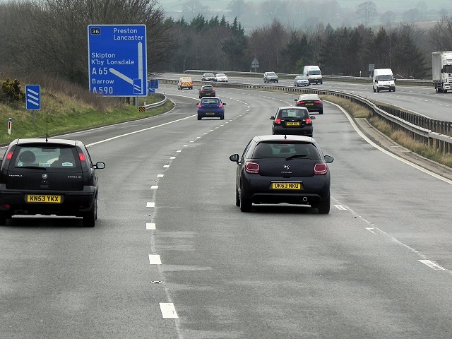 Southbound M6 Approaching Junction 36