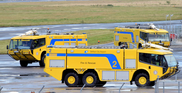 Fire appliances, George Best Belfast City Airport (August 2014)