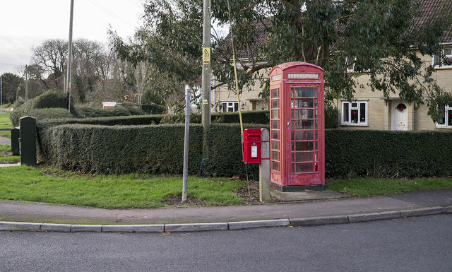 Postbox and phonebox, Northover