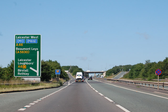 A46 approaching junction to A6