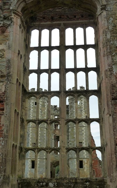 Cowdray - Great Hall window - view of the Gatehouse