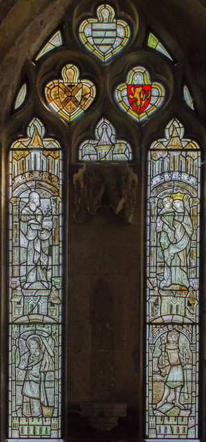 Medieval stained glass window, St Gregory's church, Fledborough