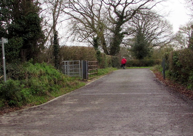 Kissing gate and open gate across a public footpath, Newent