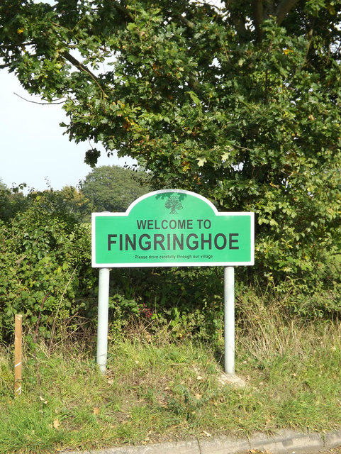 Fingringhoe Village Name sign on Abberton Road