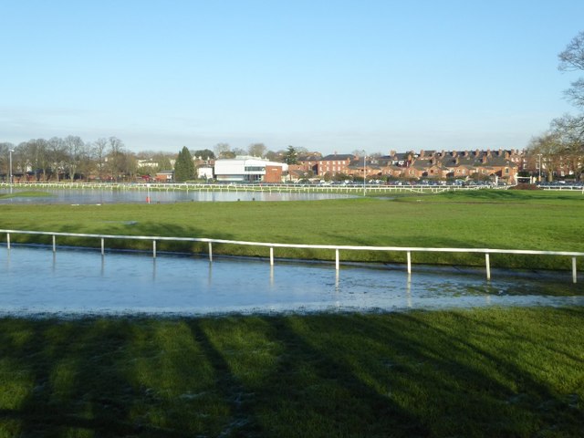 Floodwater on Worcester Racecourse