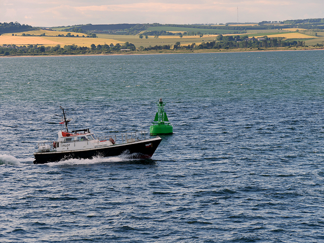 Dundee Pilot Boat passing the North Lady Marker Buoy