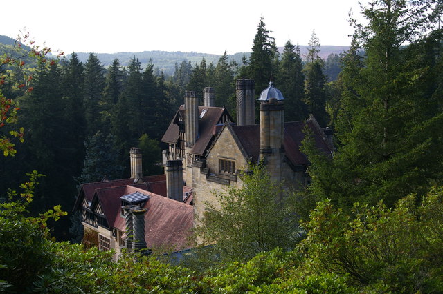 Cragside House from above