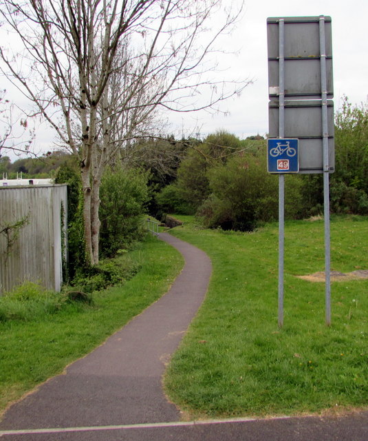 South along National Cycle Network route 49, Cwmbran