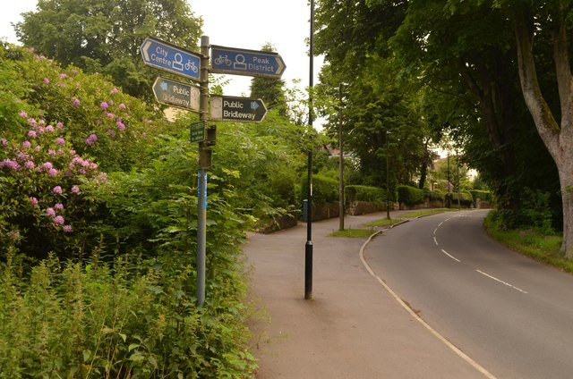 Cycleway Sign on Whiteley Wood Road, Sheffield