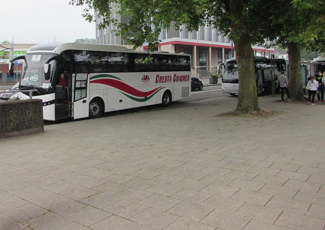 Cresta Coaches holiday coach in Queensway, Newport