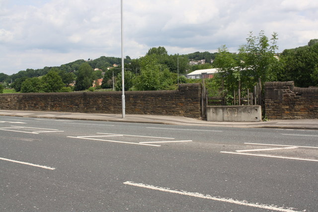 Canal Road at blocked entrance to former sewage works