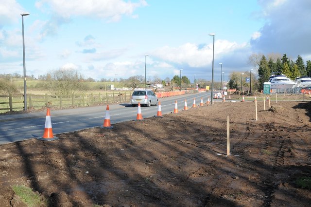 Roadworks on the A4104 at Upton-upon-Severn