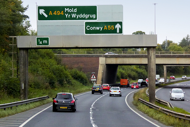 Overhead Sign Gantry on the A494