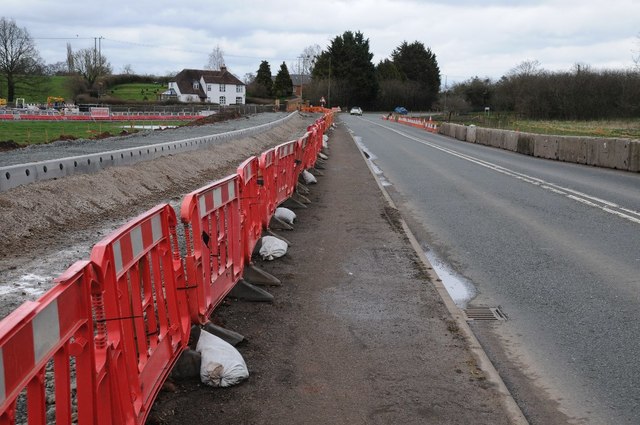 Roadworks on the A4104 at Upton-upon-Severn