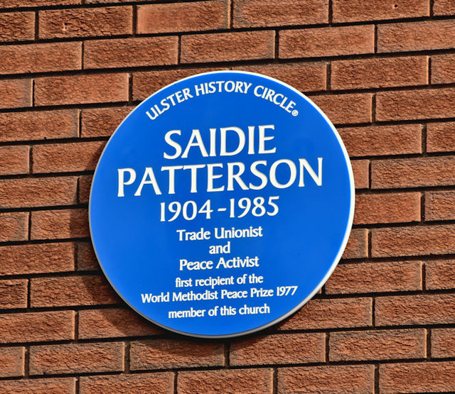 Saidie Patterson plaque, Belfast (August 2018)