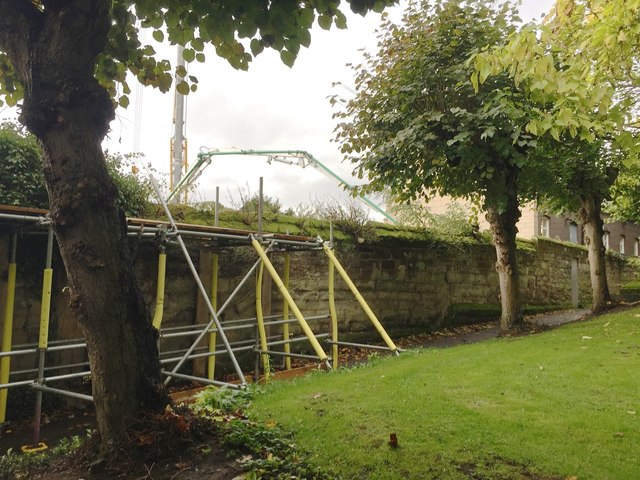 Signs of construction at the rear of the former Lord Leycester Hotel, Warwick