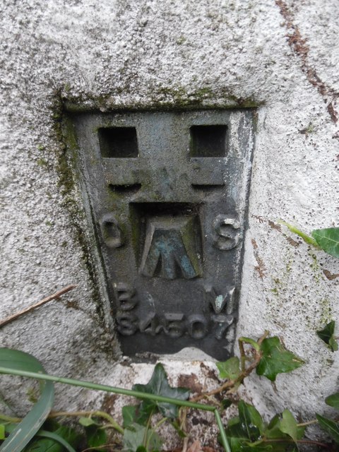 Flush Bracket Bench Mark on Triangulation Pillar near Prestwood