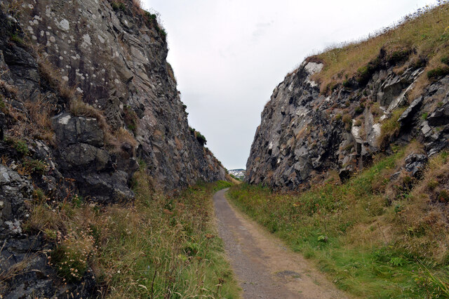 An old railway cutting heading towards Portpatrick