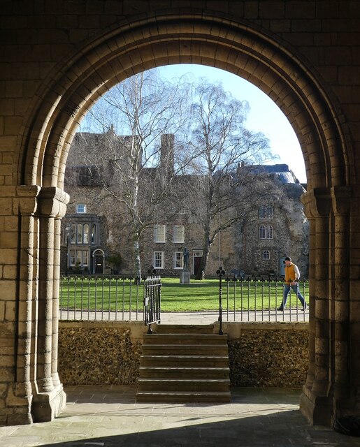 Bury St Edmunds - View through Norman arch to West Front