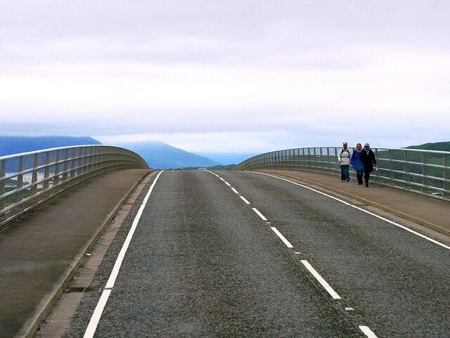 Pedestrians crossing the Skye Bridge