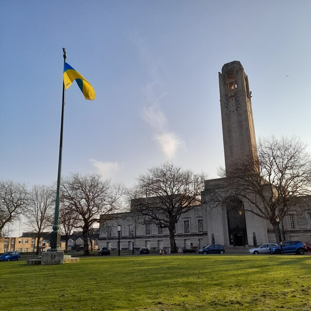 Swansea Guildhall and Flagpole