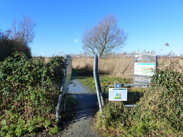 The Wales Coast Path at Saltmarsh Farm in the Gwent Levels, Goldcliff