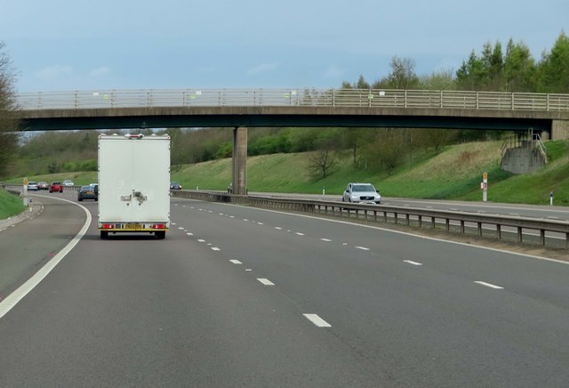 The M6 Toll runs under a farm track © Steve Daniels cc-by-sa/2.0 ...