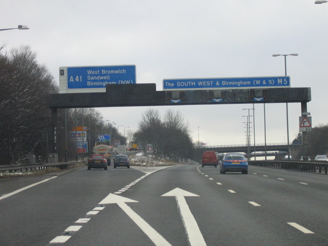 M5 Motorway Junction 1 Exit Slip-Road © Roy Hughes :: Geograph Britain ...