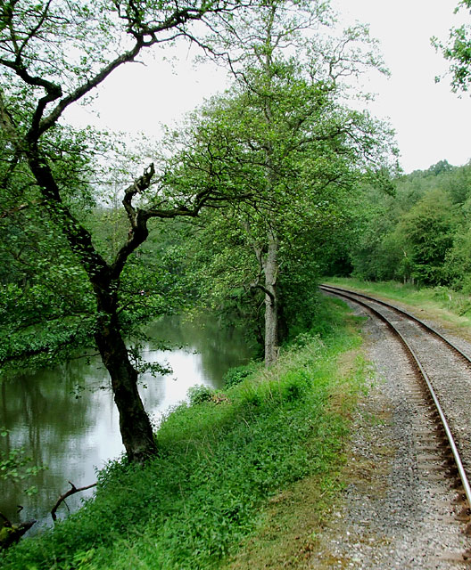 River, canal and railway north of Consall Forge, Staffordshire