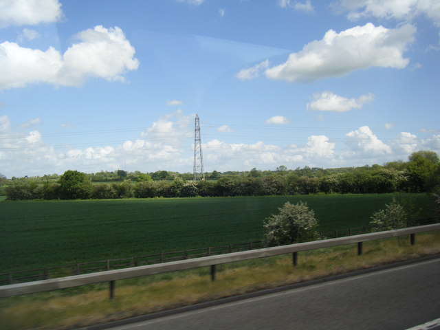 Pylon in fields north of M6 motorway © Colin Pyle :: Geograph Britain ...