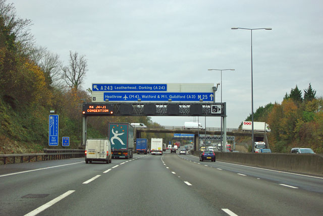 M25 - junction 9 ahead