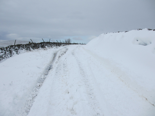 Deeper snow on the lane to High Birkwith