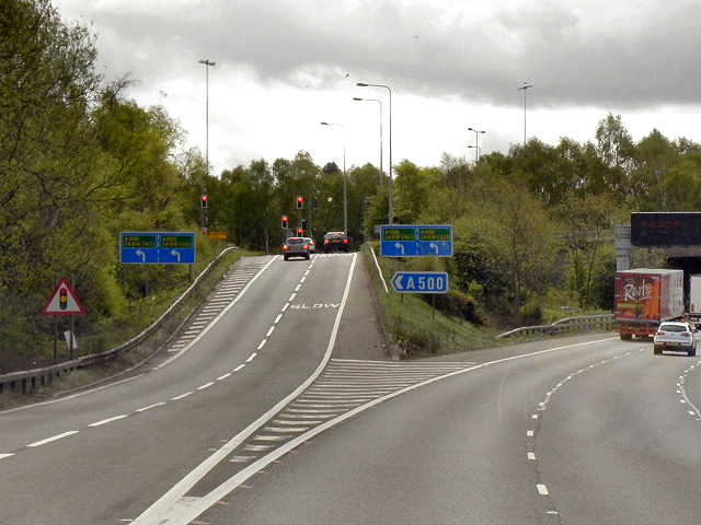 Southbound M6, Junction 15