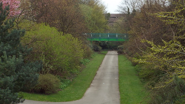 Railway path through Mowbray Park, Sunderland