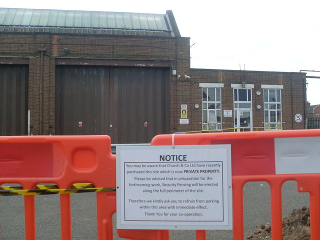 Notice at  former Bus Depot, Northampton