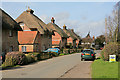 SU5439 : Five identical thatched cottages in East Stratton by Peter Facey