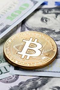 Bureaubladachtergronden Bitcoin Munten Dollars Geld