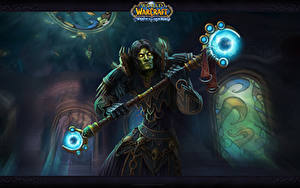 Fondos de escritorio World of WarCraft Magia Bastón Warlock Juegos Fantasía