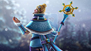 Sfondi desktop DOTA 2 Crystal Maiden Bastone magici gioco Fantasy Ragazze