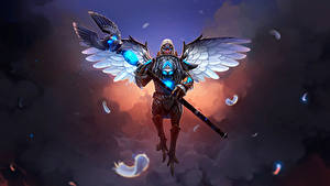 Sfondi desktop DOTA 2 Skywrath Mage Guerrieri Angeli Bastone magici Videogiochi Fantasy