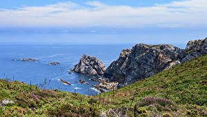 Picture Spain Coast Crag Asturias Nature